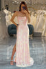 Load image into Gallery viewer, Mermaid Lace-Up Back Pink Formal Dress with Appliques