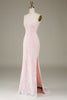 Load image into Gallery viewer, Mermaid Sparkly Pink Formal Dress with Slit