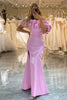 Load image into Gallery viewer, Glitter Pink Floral Mermaid Long Formal Dress With Slit