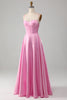 Load image into Gallery viewer, A-Line Spaghetti Straps Pink Corset Formal Dress