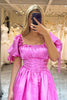 Load image into Gallery viewer, Fuchsia A Line Convertible Long Formal Dress
