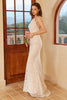 Load image into Gallery viewer, Mermaid Halter White Lace Wedding Dress with Sweep Train