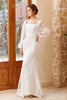 Load image into Gallery viewer, White Mermaid Long Sleeves Wedding Dress