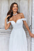 Load image into Gallery viewer, Elegant A Line Off the Shoulder Ivory Chiffon Wedding Dress with Lace