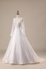 Load image into Gallery viewer, Ivory Satin Sweep Train Long Sleeves Wedding Dress