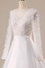 Load image into Gallery viewer, Ivory Satin Sweep Train Long Sleeves Wedding Dress