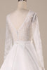 Load image into Gallery viewer, Ivory Satin Sweep Train Long Sleeves Wedding Dress