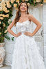 Load image into Gallery viewer, Ivory Floral Lace Sweep Train Wedding Dress