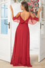 Load image into Gallery viewer, A Line Off the Shoulder Burgundy Long Bridesmaid Dress with Ruffles