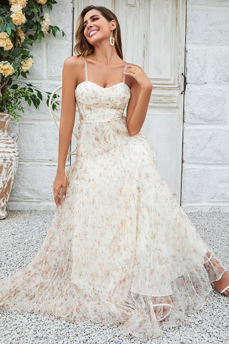 Load image into Gallery viewer, Gorgeous A Line Sweetheart Champagne Flower Long Bridesmaid Dress