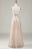 Load image into Gallery viewer, A-Line Sweetheart Champagne Flower Bridesmaid Dress