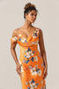 Load image into Gallery viewer, Trendy Mermaid One Shoulder Printed Orange Flower Bridesmaid Dress