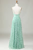 Load image into Gallery viewer, A-Line Spaghetti Straps Sleeveless Green Bridesmaid Dress