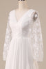 Load image into Gallery viewer, Ivory Chiffon Sweep Train Boho Wedding Dress with Lace