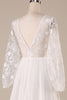 Load image into Gallery viewer, Ivory Chiffon Sweep Train Boho Wedding Dress with Lace