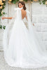 Load image into Gallery viewer, Ivory Detachable Watteau Train Tulle Wedding Dress