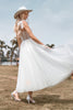 Load image into Gallery viewer, Tulle Spaghetti Straps Ivory Wedding Dress with Corset