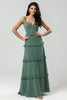 Load image into Gallery viewer, A-Line Eucalyptus Corset Bridesmaid Dress