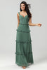 Load image into Gallery viewer, A-Line Eucalyptus Corset Bridesmaid Dress