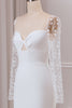 Load image into Gallery viewer, Ivory Trumpet Sweetheart Neck Satin Bridal Dress with Lace Long Sleeves