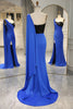 Load image into Gallery viewer, Royal Blue Mermaid One Shoulder Long Formal Dress With Slit