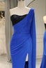 Load image into Gallery viewer, Royal Blue Mermaid One Shoulder Long Formal Dress With Slit