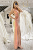 Load image into Gallery viewer, Sparkly Blush Mermaid V Neck Long Formal Dress With Slit