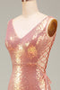 Load image into Gallery viewer, Sparkly Blush Mermaid Formal Dress with Slit