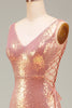 Load image into Gallery viewer, Sparkly Blush Mermaid Formal Dress with Slit