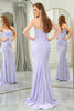 Load image into Gallery viewer, Lilac Mermaid Strapless Long Corset Formal Dress With Appliques