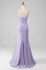 Load image into Gallery viewer, Lilac Sheath Strapless Corset Formal Dresses With Lace Appliques