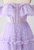 Load image into Gallery viewer, Off The Shoulder Lilac Corset Formal Dress