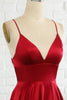 Load image into Gallery viewer, Simple A Line Spaghetti Straps Burgundy Long Formal Dress with Cirss Cross Back