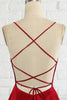 Load image into Gallery viewer, Simple A Line Spaghetti Straps Burgundy Long Formal Dress with Cirss Cross Back