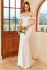 Load image into Gallery viewer, Mermaid Off the Shoulder White Wedding Dress with Lace