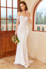 Load image into Gallery viewer, Mermaid Off the Shoulder White Wedding Dress with Lace