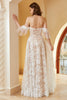 Load image into Gallery viewer, Gorgeous A Line Off the Shoulder White Lace Wedding Dress