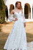 Load image into Gallery viewer, White Organza Off Shoulder Wedding Dress