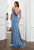 Load image into Gallery viewer, Mermaid Grey Blue Mother of the Bride Dress