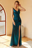 Load image into Gallery viewer, Peacock Blue Ruched Long Formal Dress