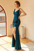 Load image into Gallery viewer, Peacock Blue Ruched Long Formal Dress