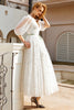 Load image into Gallery viewer, Print Tulle Midi Wedding Dress