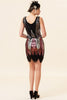 Load image into Gallery viewer, Black &amp; Red Short Sequins 1920s Dress