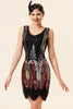 Load image into Gallery viewer, Black &amp; Red Short Sequins 1920s Dress