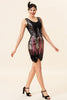 Load image into Gallery viewer, Black &amp; Red Short Sequins 1920s Dress