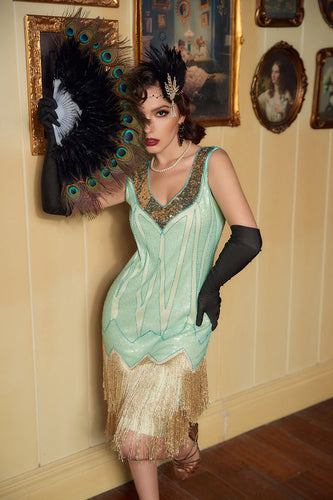 Sequins Green Short 1920s Party Dress