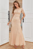 Load image into Gallery viewer, Blush Short Sleeves Sheath Long Formal Dress