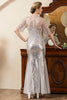 Load image into Gallery viewer, Grey Mermaid Sparkly Beaded Sequins Mother of the Bride Dress