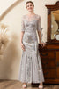 Load image into Gallery viewer, Grey Mermaid Sparkly Beaded Sequins Mother of the Bride Dress