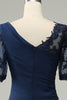 Load image into Gallery viewer, Navy Sheath Mother of Bride Dress with Appliques